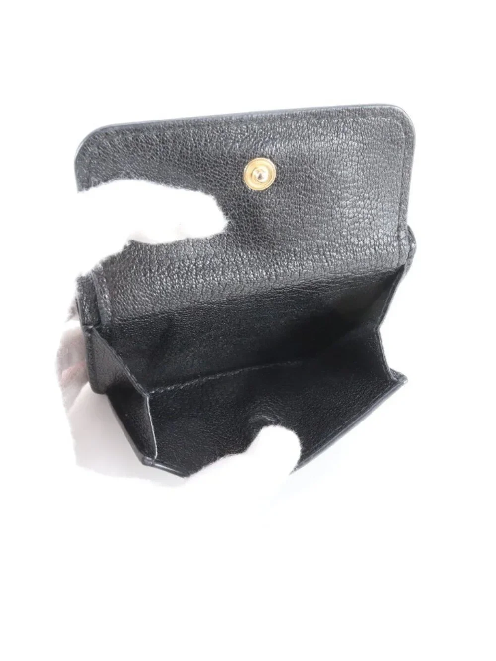 Miu Miu Included Leather Trifold Wallet Black